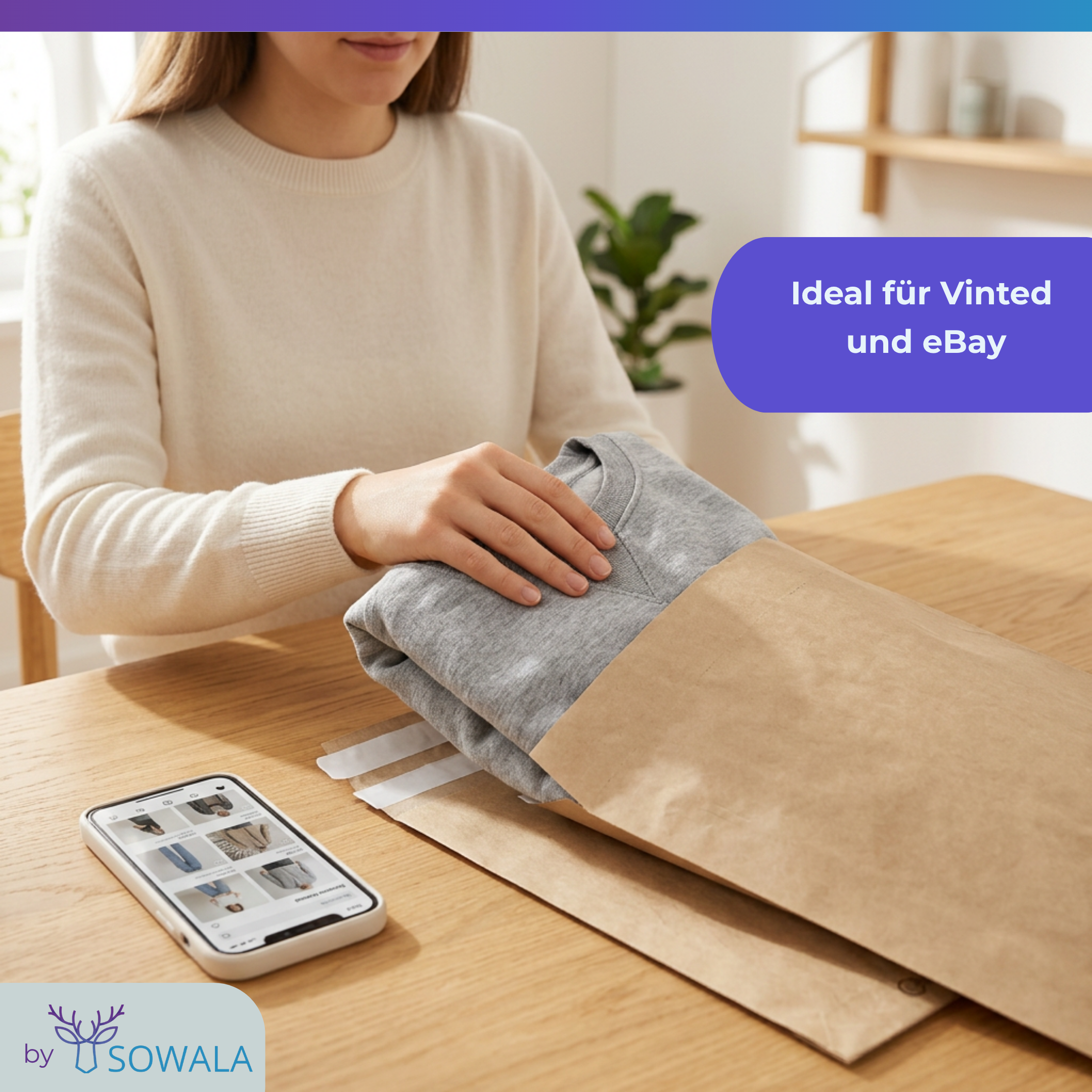 Papierversandtasche Lifestyle Versand Vinted eBay, Sowala, Tape360, Tape360 by Sowala™