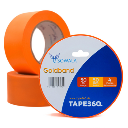 Goldband 50mm Detailansicht Malerkrepp – Tape360 by Sowala™