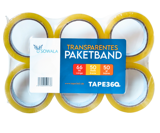 Sowala Paketklebeband transparent