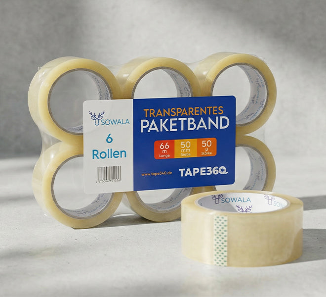 Transparentes Paketklebeband im 6er-Pack von Sowala