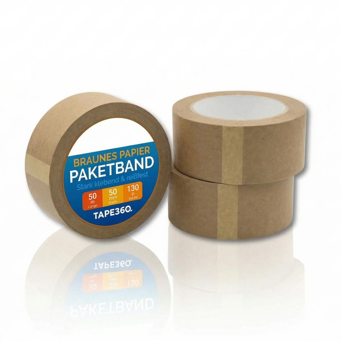 Sowala Papier Paketklebeband braun – Rolle 50mm x 50m – Tape360 by Sowala™